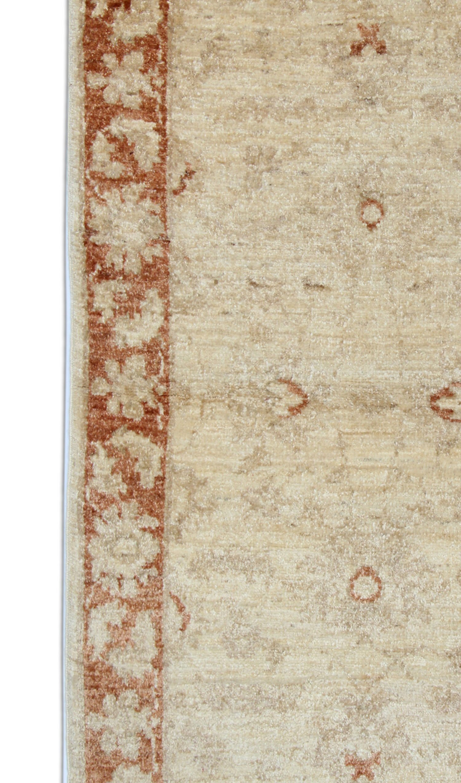 Cream Rug Handwoven Traditional Zeigler Carpet- 65x118cm