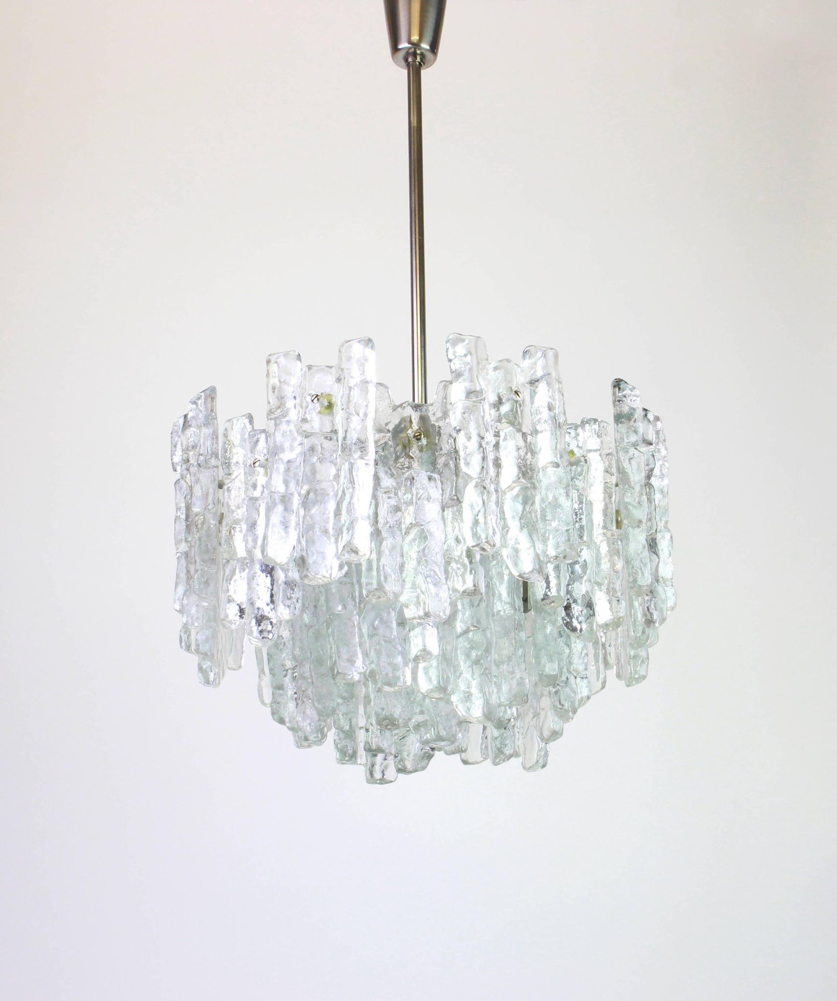 Glass ice Murano chandeliers by Kalmar, Austria, 1960s
