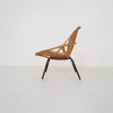Rohe Noordwolde rattan lounge chair, The Netherlands 1950's