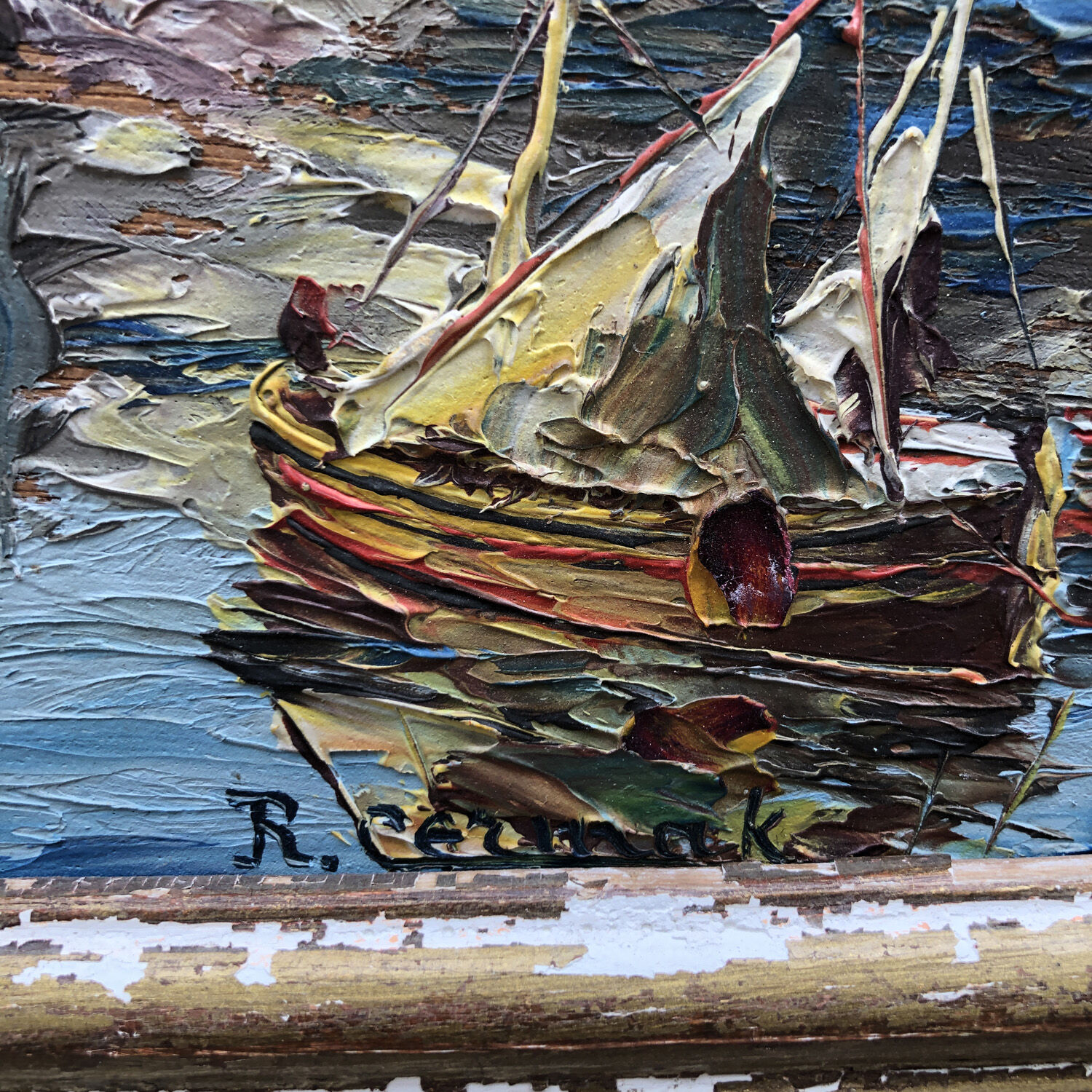 Tableau "Retour au port de St Tropez 1930"