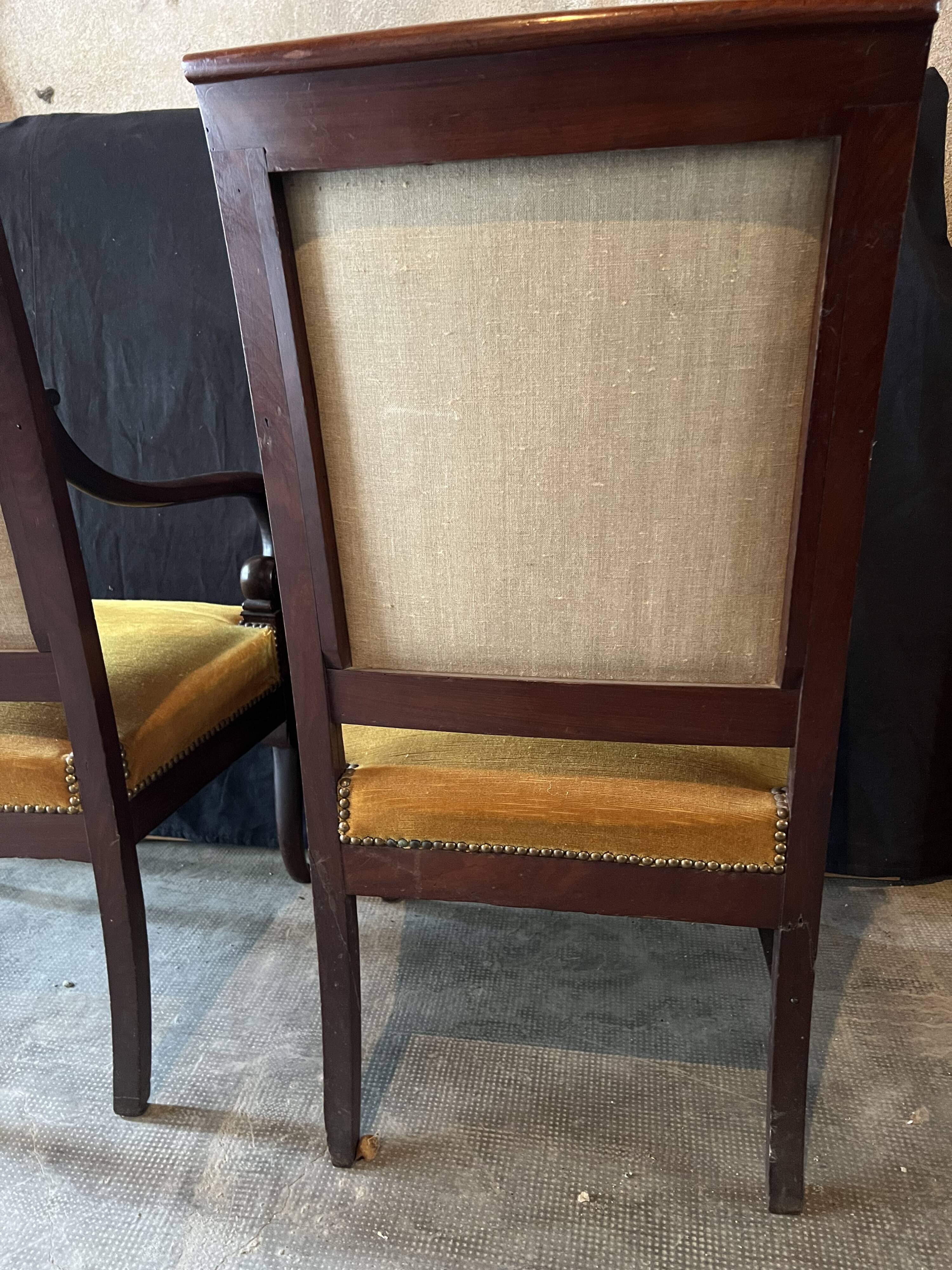 Pair of empire armchairs