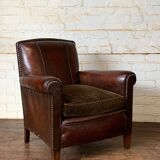 French Leather Chair, Normandy Model, Circa 1920’s