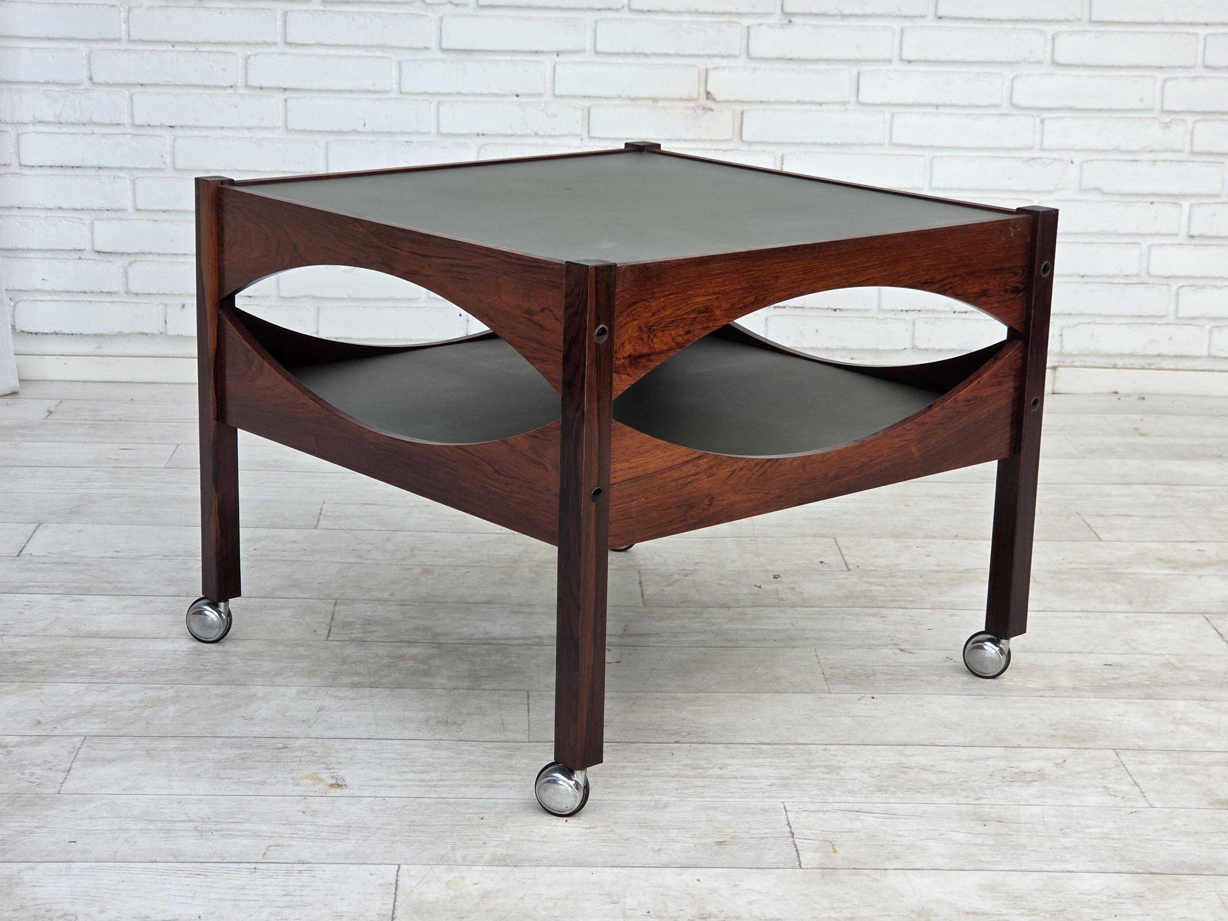 1970s, Danish design by Kristian Vedel. Side table model "Modus", teak wood