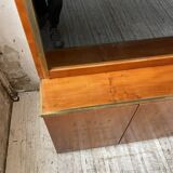 Mahey bookcase in elm and XXL brass