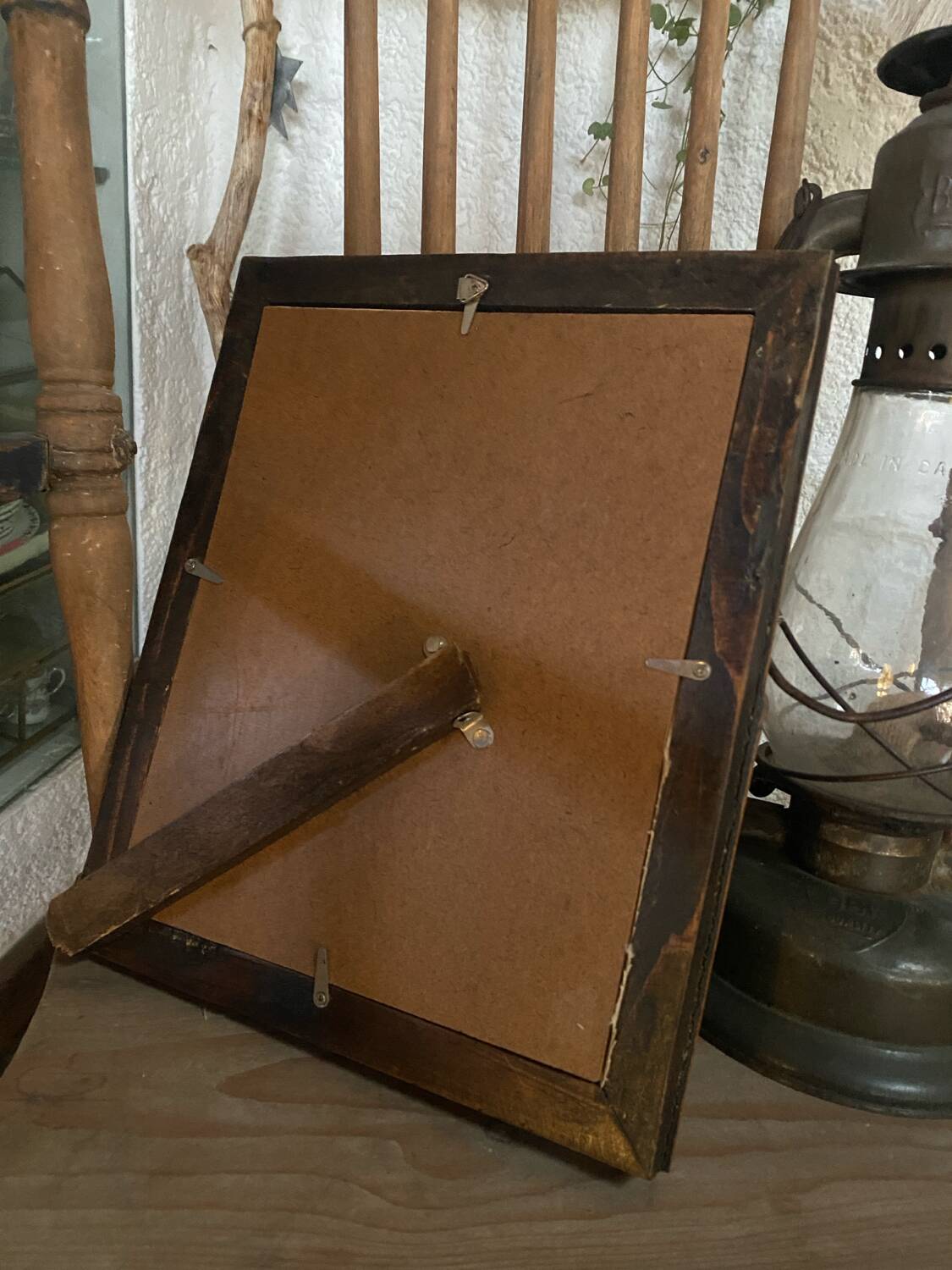 Watercolour "mountain chapel" in an old frame