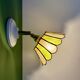 Vintage wall lamp with a green and pink mother-of-pearl lampshade