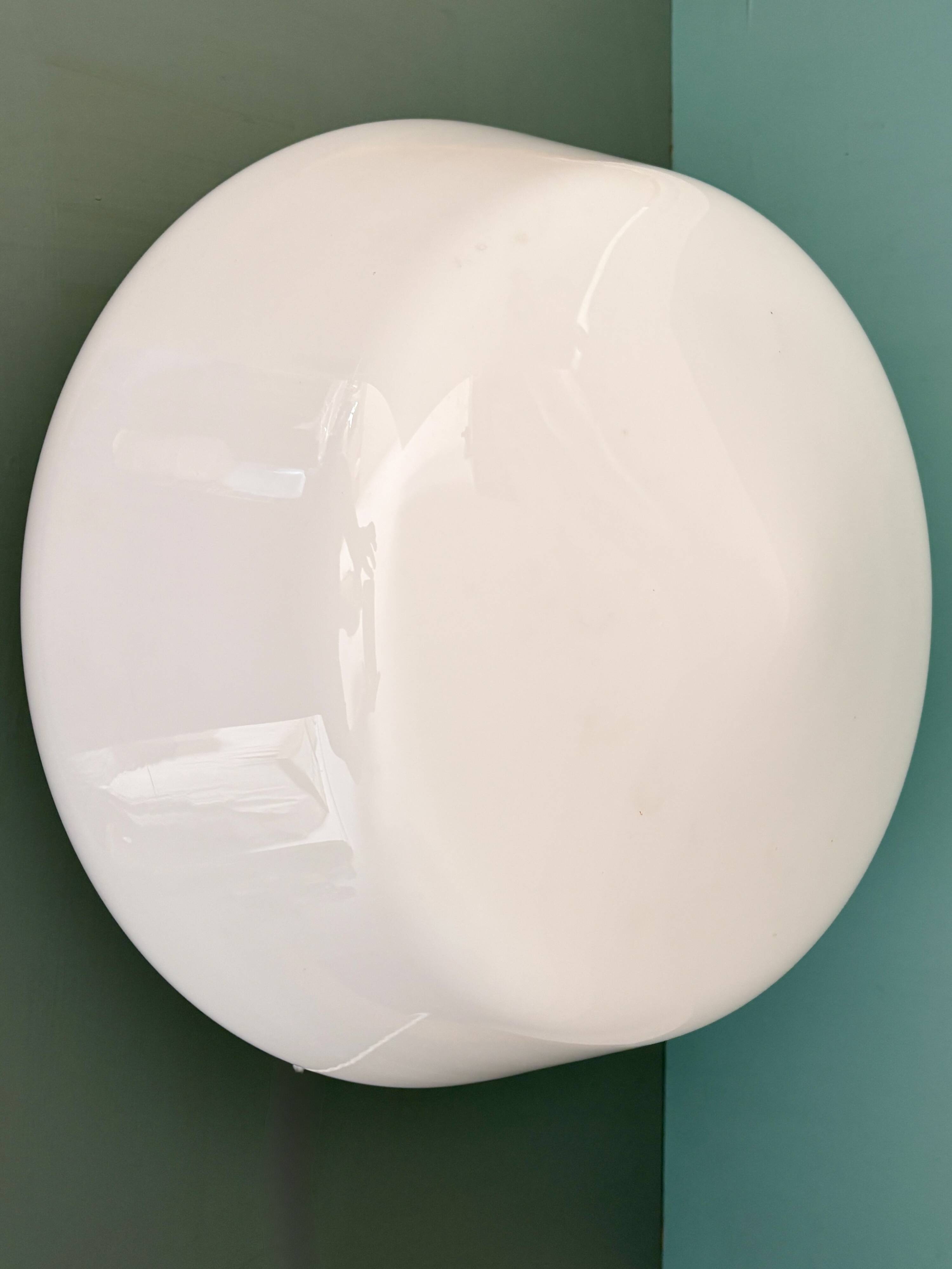 Vintage Mazda XXL globe wall or ceiling light in white opaline