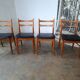 Set of 4 vintage Scandinavian chairs with Skaï seat