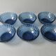 6 blue glass bowls from the 70s