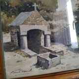 Watercolor "the Breton fountain" by Claude Houal