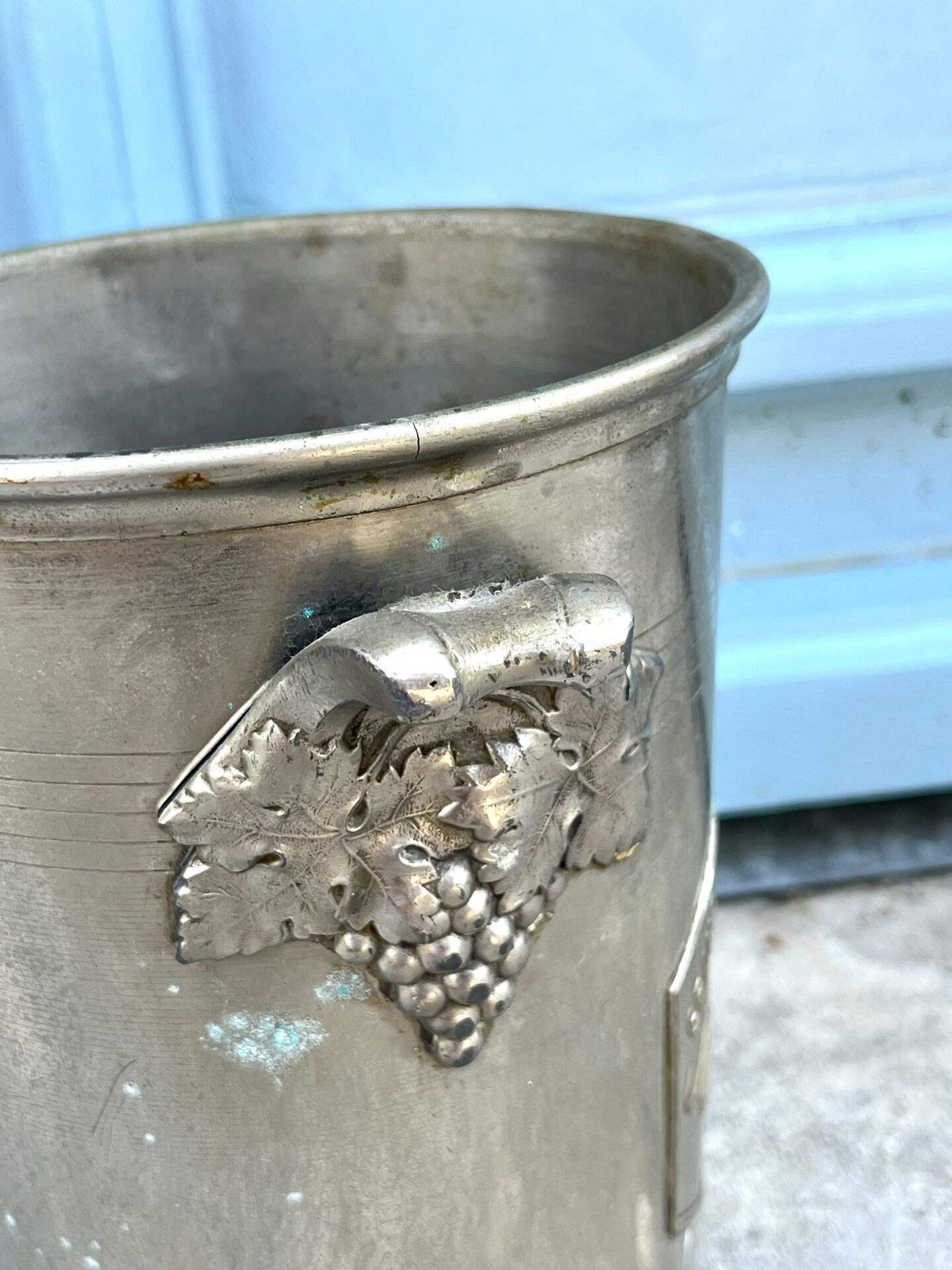 French wine cooler ice bucket set Jules Muller Berghiem argit