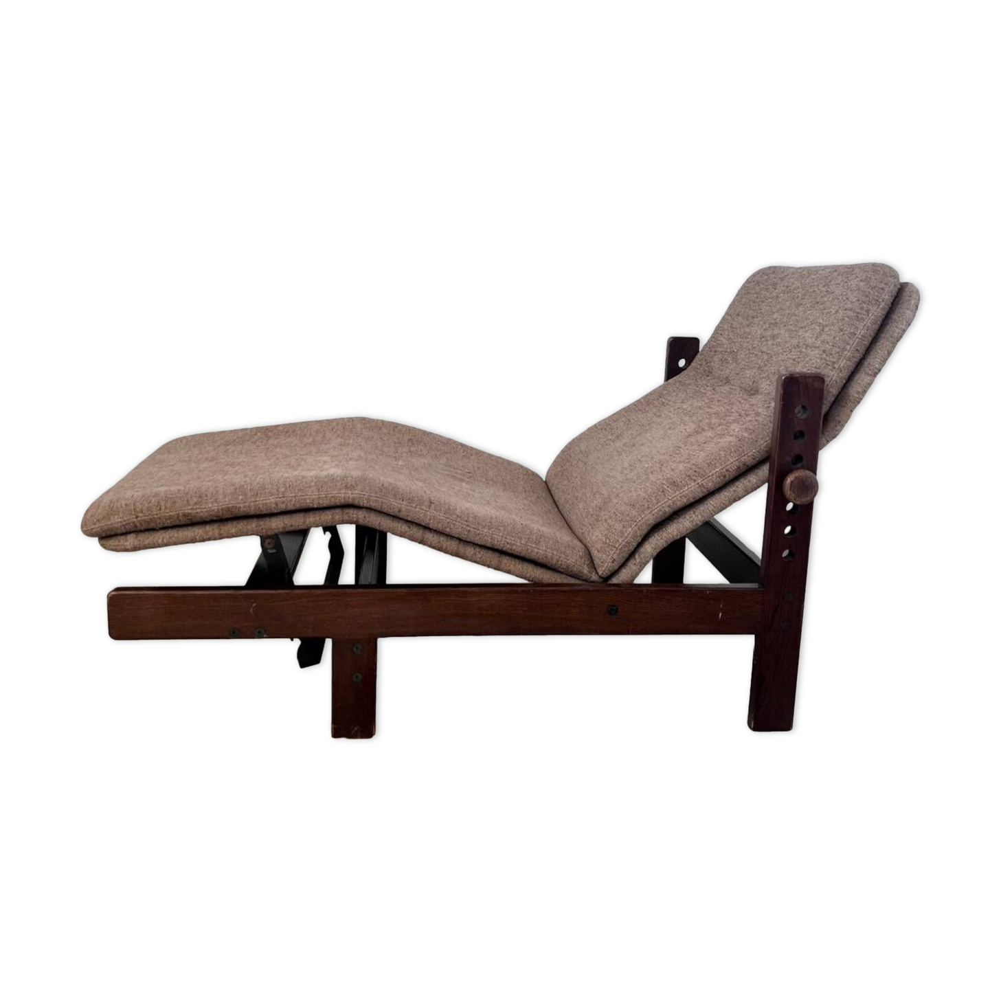 Old chaise longue wooden lounge chair Italian design from the 60s vintage