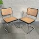 Set of 2 black cesca "s32" marcel breuer chairs - italy 1980's