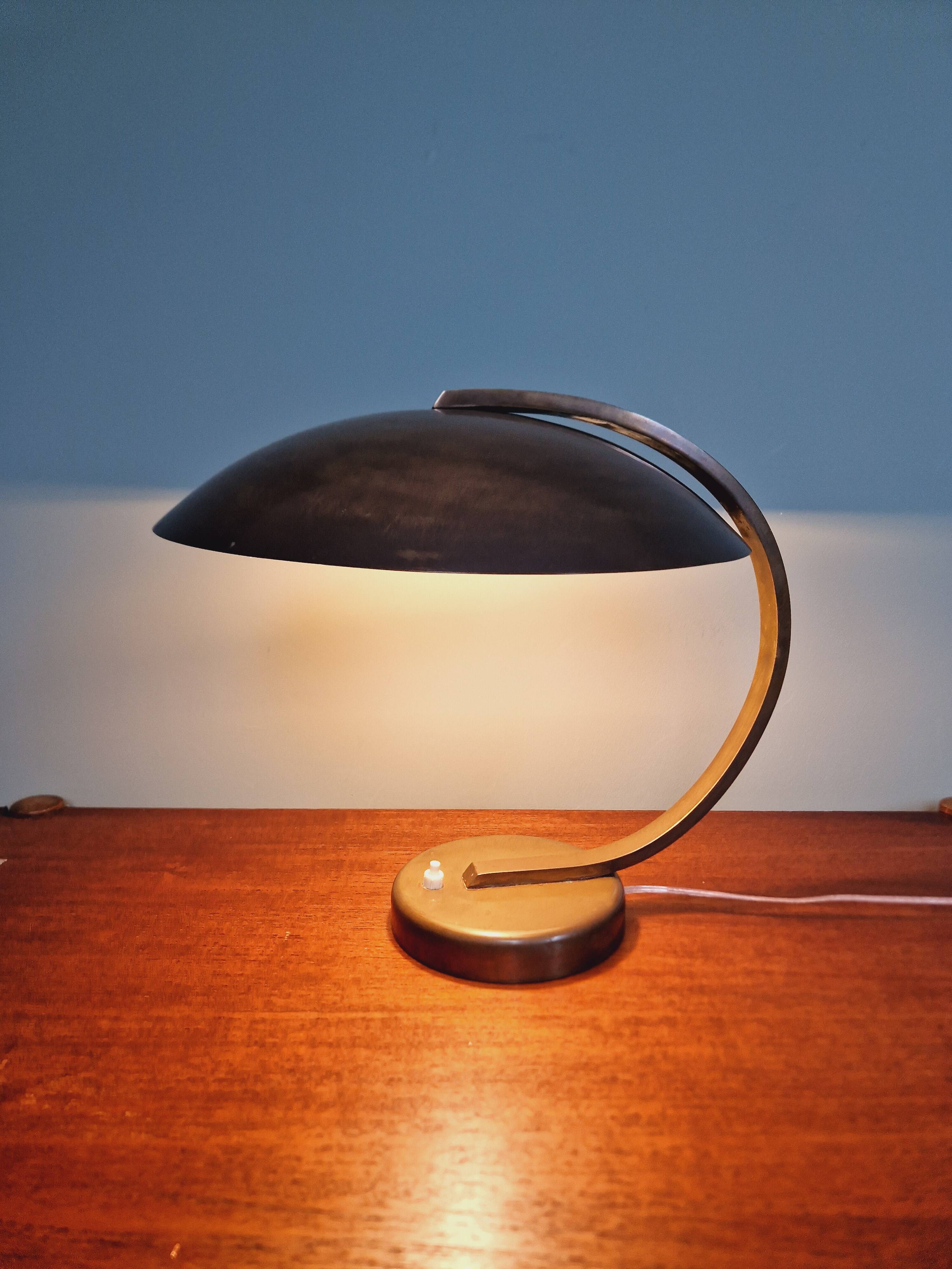 Bauhaus brass desk lamp, Egon Hillebrand
