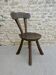 Chaise brutaliste en bois massif sculpté, vers 1950