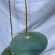 Old suspension pair in green and white enamelled sheet metal.
