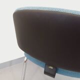 Vintage office chair in fabric and chrome from the 70s