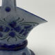 Vintage basket in traditional Alsace stoneware, cobalt blue flower patterns - 1970s.
