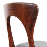 Suite of 4 Scandinavian chairs in Rio rosewood, Model Peter