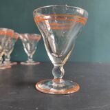 Set of six vintage French glasses for liquor