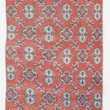2x9 Red & Dark Blue Floral Vintage Runner Rug, 75x285Cm SK 23566