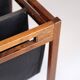 Newspaper/magazine holder - rosewood and black canvas - Danish design - 1960s