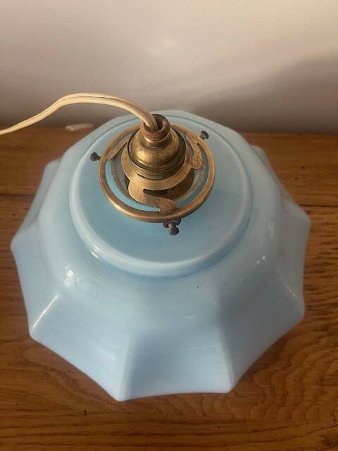 Blue opaline pendant light