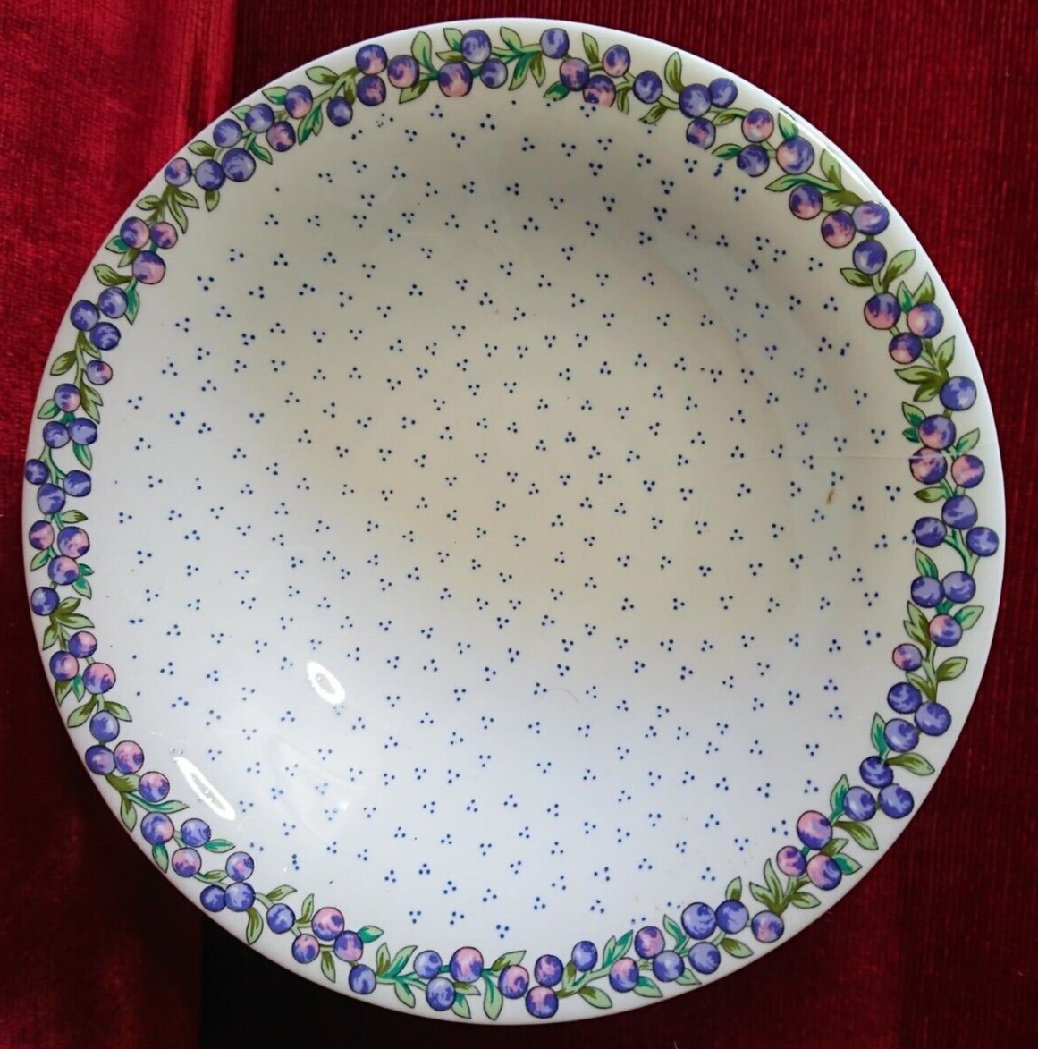 L'Hirondelle porcelain compotier décor blueberry