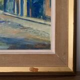 Peinture à l’huile suédoise vintage du milieu du siècle
