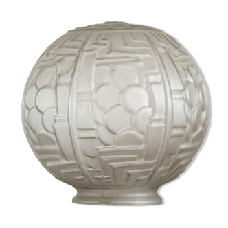 Molded glass globe, art deco