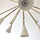 Chandelier Sputnik 24 brass lights white ivory color
