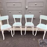 4 baumann chairs wood and formica 1960