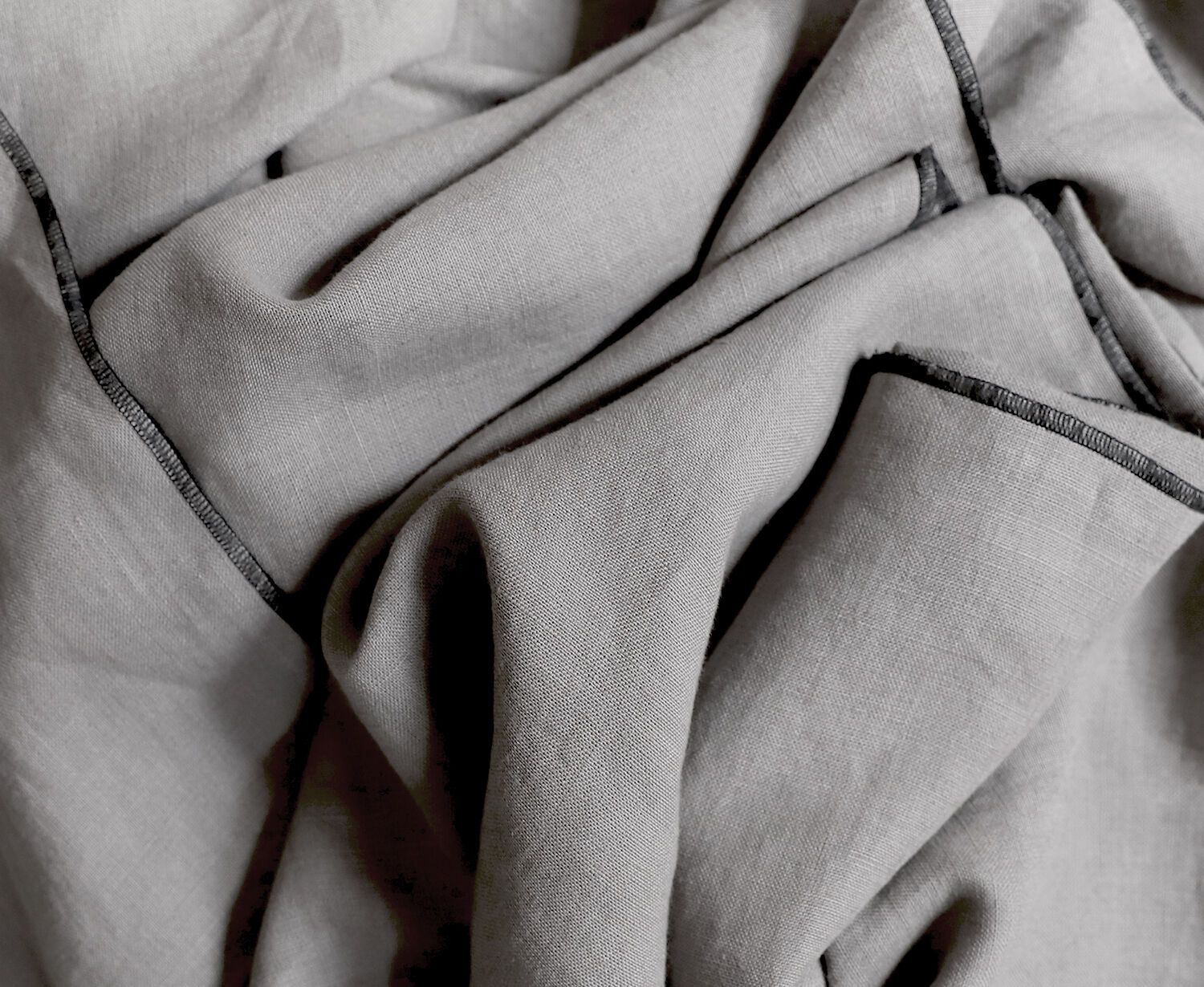 Mouse-grey linen tablecloth