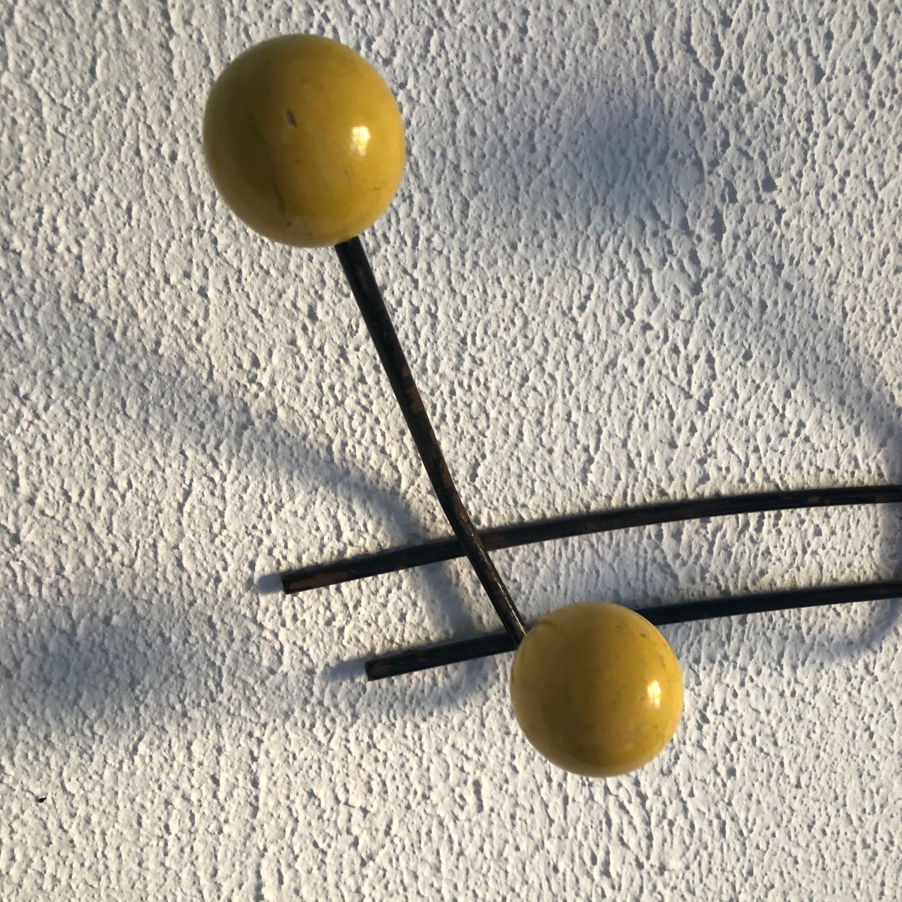 Coat rack 6 patères vintage balls 1960 - 50 cm