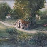 Thatched cottages and countryside