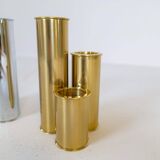 Modern Swedish candle holders in brass and steel, Englesson, Sweden, 1970s