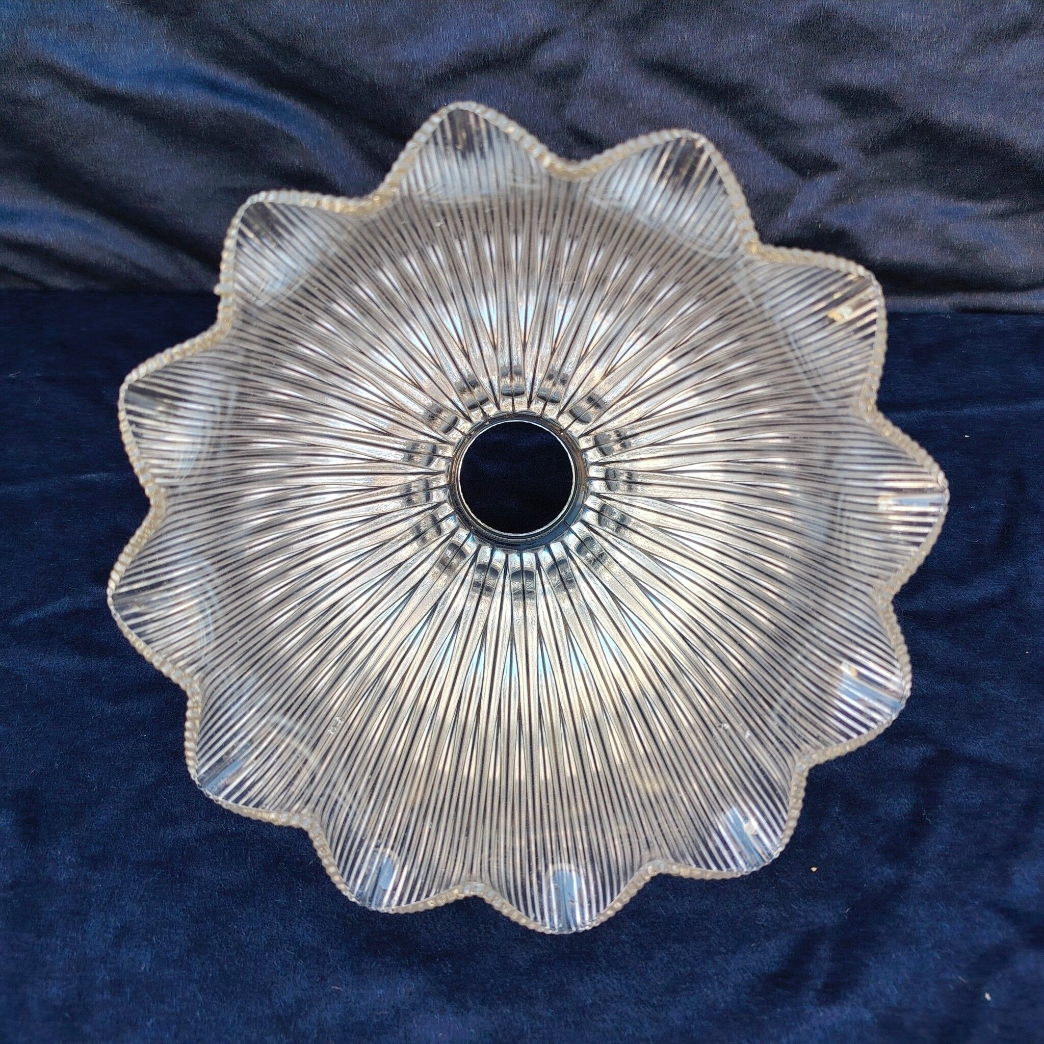 Holophane glass pendant light, vintage design