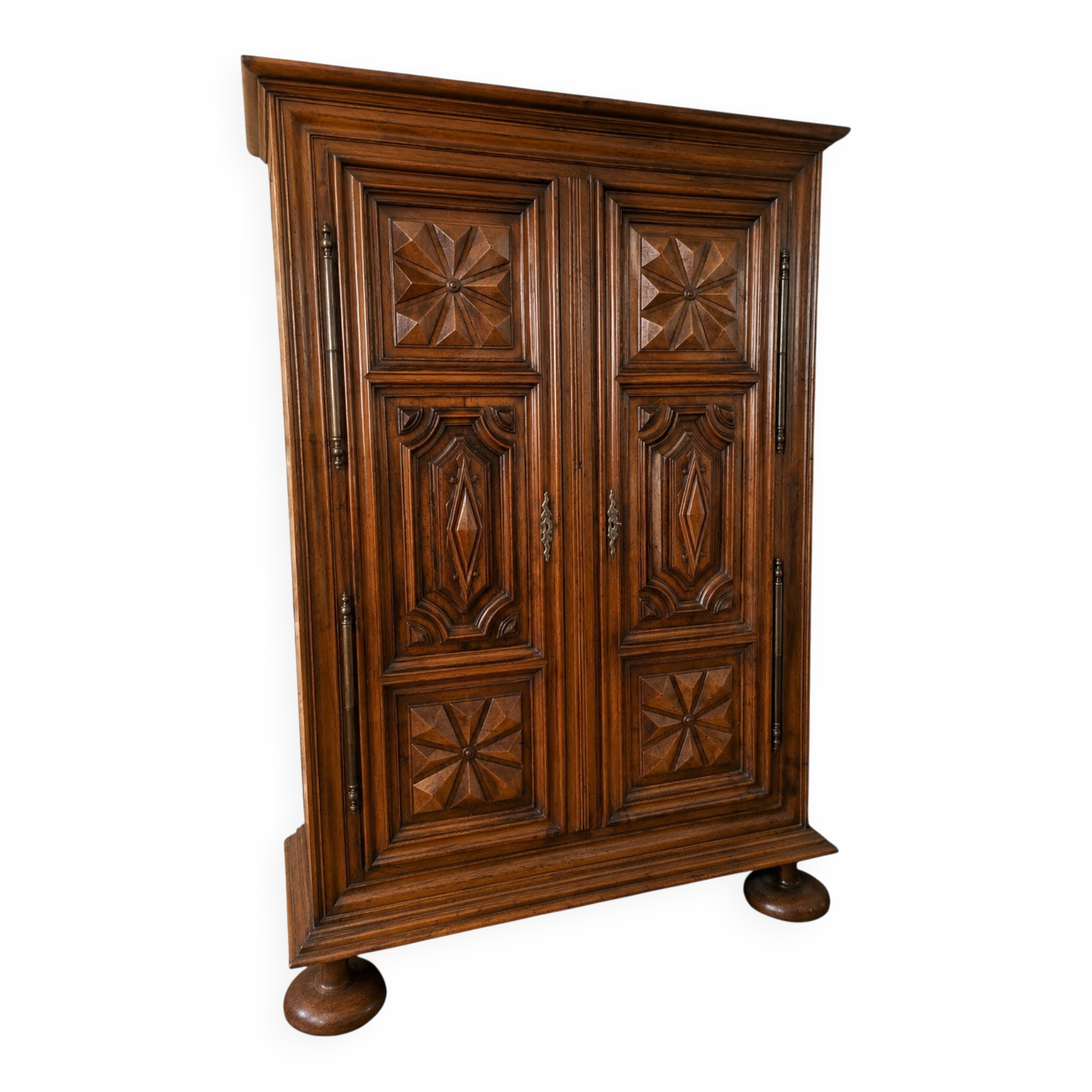 Louis XIII Walnut Carved and Moulded Wardrobe – 17th century