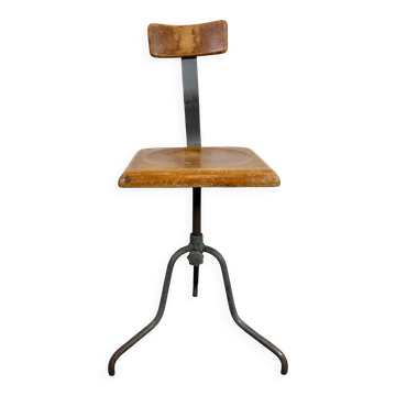 Chaise pivotante d'usine industrielle, années 1950