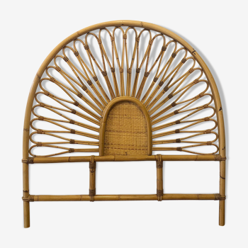 Rattan and bamboo bedhead