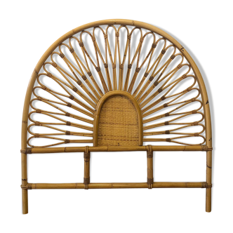 Rattan and bamboo bedhead