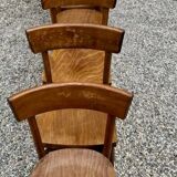 Série Lot de 7 anciennes chaises bistrot en bois