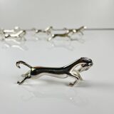 Set of 6 antique silver-plated horse-shaped knife holders