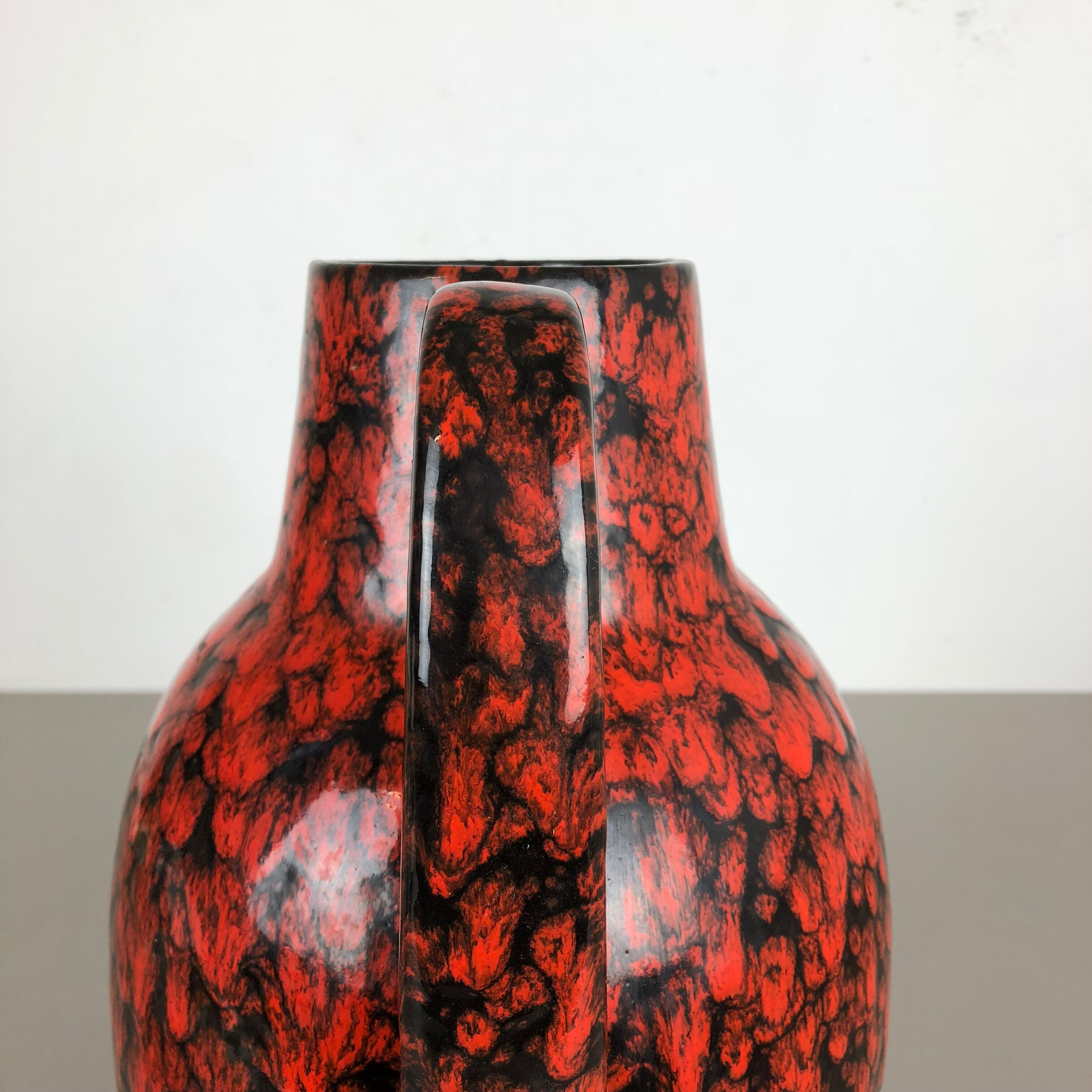 Large Pottery Super Fat Lava Multi-Color 270-38 Vase Made by Scheurich, 1970s