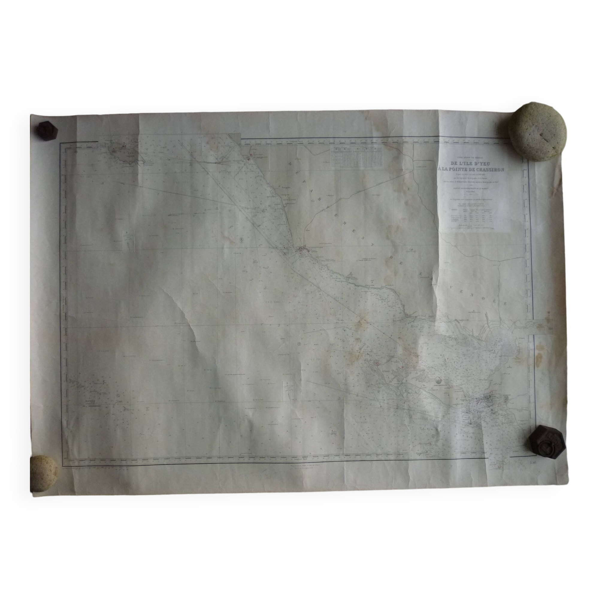 Navy chart no. 150 “from ile d’yeu to pointe de chassiron”