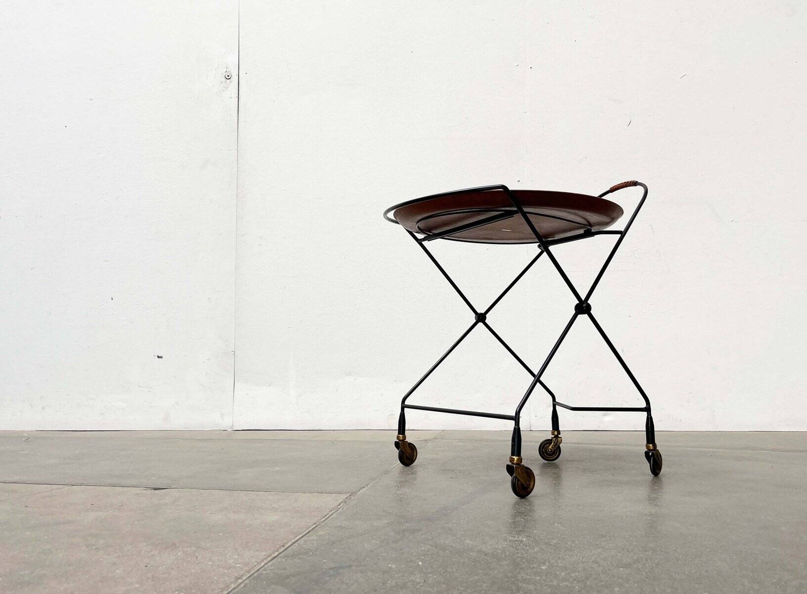 Modern folding teak trolley from the mid-century, Sweden, 1960s