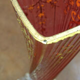 Vase cristal deux couches rose/translucide et or