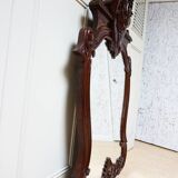 Antique Baroque Wall Mirror in Carved Mahogany