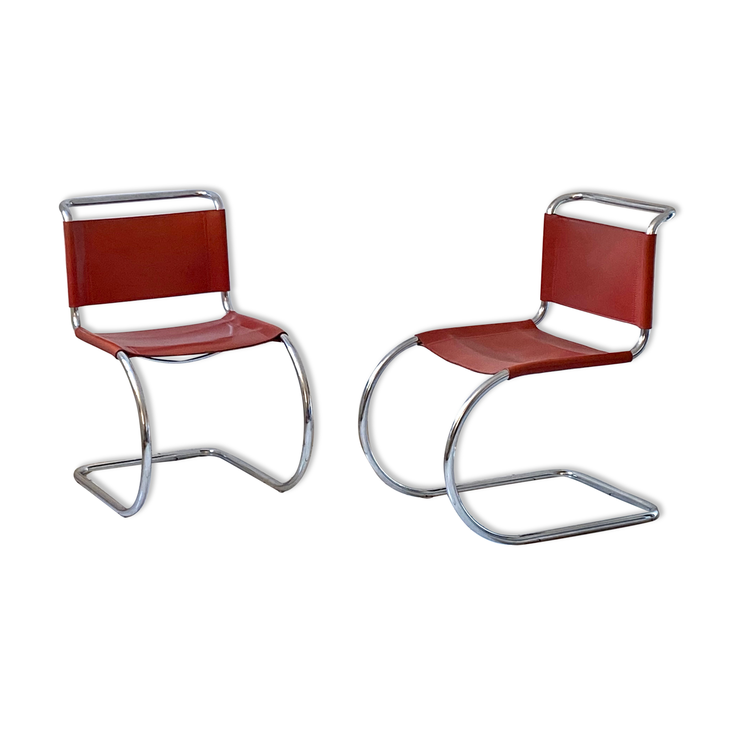 Pair of chairs MR 10 design Ludwig Mies Van Der Rohe vintage edition 90s