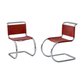 Paire de chaise MR 10 design Ludwig Mies Van Der Rohe édition vintage années 90